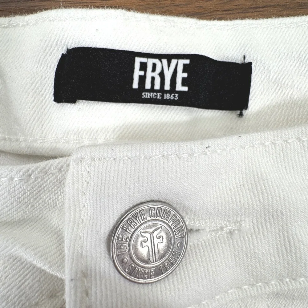 Frye Straight Leg‎ Jeans Women 8/29 White High Rise Denim Chic Modern Uniform